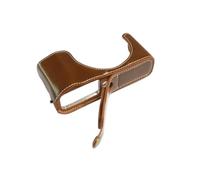 Genuine Real Leather Half Camera Case Grip, for Panasonic LX100/LX100 Mark II(PU Leather Brown)