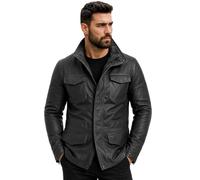 Genuine Real Leather M65 Coat | Desert Military Style Field Jacket |Multi Pocket Bomber Genuine Leather Jackets