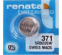 GENUINE RENATA LITHIUM BATTERIES SILVER OXIDE WATCH BATTERY CELL COIN SWISS MADE (371-SR920SW > PackOf-1)
