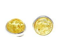 Genuine Round Honey Baltic Amber and 925 Sterling Silver Clip-on Celtic Style Earrings - GL184H
