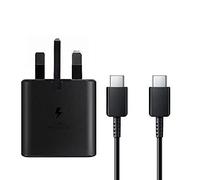 Genuine Samsung 25W Super Fast Adaptive Mains Plug/Wall Charger & Type C Cable For Galaxy S21 Ultra 5G, S24 Ultra, S24+, S24, S24 FE & Also includes Braided Type C Cable