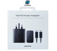 Genuine Samsung 45W Fast Wall UK Charger Black include 1.2M Type C Cable & Box