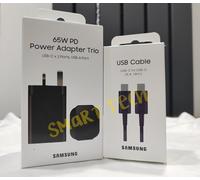 Genuine Samsung 65W Super Fast Charger PD Power Adapter Plug Triple Port Trio