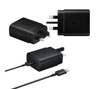 Genuine Samsung Charger 45W Super Fast UK Mains Plug USB C Cable In Black