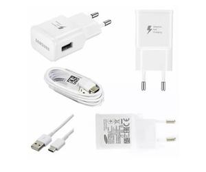 GENUINE SAMSUNG EU EUROPE 2 PIN FAST MAINS CHARGER & TYPE C USB DATA CABLE