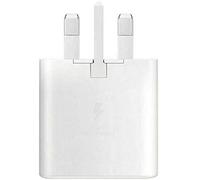 Genuine Samsung Galaxy S22 5G + Ultra 25W Fast Charging Type C to Type C Mobile Phone UK Mains Plug Wall Adapter Compatible with Smartphones and Other Devices
