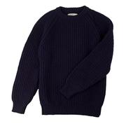 Genuine Scottish Knits Chunky Fisherman Crew Neck Jumper Navy Extra Large