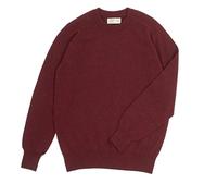Genuine Scottish Knits Lambswool Crew Neck Jumper Wine Double Extra Large
