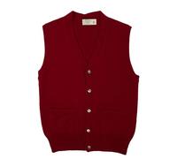 Genuine Scottish Knits Lambswool Waistcoat Burgundy Large