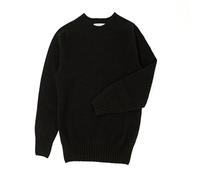 Genuine Scottish Knits Vintage Shetland Crew Neck Jumper Black Small