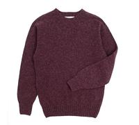 Genuine Scottish Knits Vintage Shetland Crew Neck Jumper Mulberry Extra Large Wine