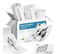 Genuine Self-Adhesive Thermal Printer Stickers, 54mmx3.2m Sticker Paper, Compatible with PM290 Mini Sticker Printer, Thermal Sticker Paper for Journal, Study, Photos, 3 Rolls, White