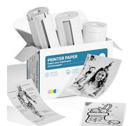Genuine Self-Adhesive Thermal Printer Stickers, 54mmx3.2m Sticker Paper, Compatible with PM290 Mini Sticker Printer, Thermal Sticker Paper for Journal, Study, Photos, 3 Rolls, Transparent