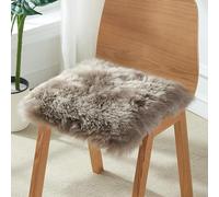 Genuine Sheepskin Chair Cover - Non-Slip Square Cushion Pad for Home Office Kitchen - Soft Wool Car Seat Cover and Area Rug
