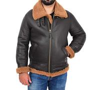 Genuine Sheepskin Flying Jacket For Men B3 Bomber Aviator Pilots Shearling Coat - Thunder (Brown/Ginger, XX-Large)