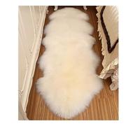 Genuine Sheepskin Rug New Zealand Wool Rugs Extra Thick Warm Fluffy White Rug for Living Room, Sofa, Settee as Sheep Skin Cushion (2P(200 * 65cm))