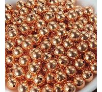 Genuine Smooth Shiny Pure Solid Copper Round Beads Spacer Ball Jewelry with Clear Coat Seamed Beads Finding in Size 9.5mm