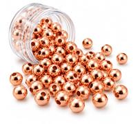 Genuine Smooth Shiny Pure Solid Copper Round Beads Spacer Ball Jewelry with Clear Coat Seamed Beads Finding in Size 6.3mm