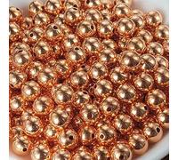 Genuine Smooth Shiny Pure Solid Copper Round Beads Spacer Ball Jewelry with Clear Coat Seamed Beads Finding in Size 8mm