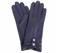Genuine Soft Leather Gloves with Piping and Contrast Button Detail SNUGRUGS Navy M