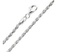 Genuine Solid Italian Sterling Silver 925 1.8mm Rope Diamond Cut Chain Necklace, 22 inch