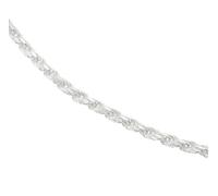 Genuine Solid Italian Sterling Silver 925 3.1mm Rope Diamond Cut Chain Necklace, 22 inch