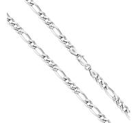 Genuine Solid Italian Sterling Silver 925 Curb Rope Figaro Bead Anchor Diamond Cut Chain Necklace, Various Width and Lengths (2.3mm, Curb, 20, Inches)
