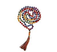 Genuine Sparcels 7 Chakra Jaap Mala 8mm Natural Gemstone Beads for Meditation, Spiritual Healing, and Energy Balancing 108 Beads for Mindfulness Practices