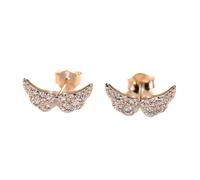 Genuine Sterling Silver 925 Angel's Wings Stud Earrings For Women Sparkling Fine Earrings Jewelry