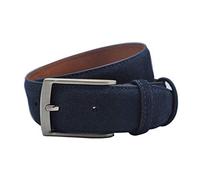 Genuine Suede Leather Belts for Men with Vintage Brushed Nickel Pin Buckle 90-130cm Navy blue 120cm