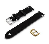 Genuine Suede Leather Strap with Stitching Stitching Vintage Laces One More Strap 18 mm 20 mm 22 mm Colour Black Blue Green Brown Strap Straps, 18mm, Suede, No Gemstone