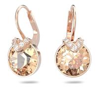 Genuine Swarovski Bella V drop earrings Round cut, Pink, Rose gold 5299318