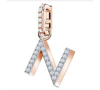 Genuine SWAROVSKI Charm Remix Letter "N" Rose Gold Plated 5437623