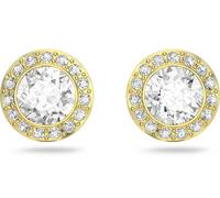 Genuine SWAROVSKI CRYSTAL ANGELIC PIERCED EARRINGS ROUND STUD GOLD 5505470