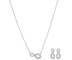 Genuine SWAROVSKI CRYSTAL INFINITY SET WHITE PENDANT & EARRINGS 5540702
