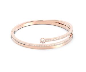 Genuine Swarovski Fresh bangle Round cut, White, Rose gold-tone plated 5217727