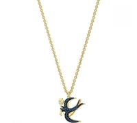 Genuine Swarovski Necklace Swallow Bird Blue Crystal 5490922