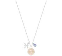 Genuine Swarovski Pisces Zodiac Rhodium Plated Necklace, Multi Color, 5349219