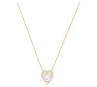 Genuine Swarovski Sparkling Dance Heart Necklace, Rose Gold-tone -5284188