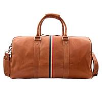 Genuine Tan Leather Holdall Sports Weekend Gym Travel Duffle Bag HLG840