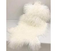 Genuine Tibetan Sheepskin / Mongolian Sheepskin Sheepskin Plush Wool Carpet Carpet Curly Sheepskin Rug in Bedroom, Living Room 3.5 x 2 ft, White