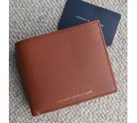 Genuine TOMMY HILFIGER Tan Leather PREMIUM WALLET COIN POCKET Notes Cards Tag