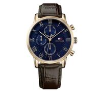 Tommy Hilfiger Analogue Multifunction Quartz Watch for Men with Brown Leather Strap - 1791399