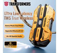 Genuine TRANSFORMERS TF-T51 Bluetooth Wireless Earphones Low Latency Gaming Earbuds Long Endurance HiFi Music Headphones Choice Black and Pen