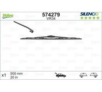 Valeo Silencio Flat Wiper Blade - Rear - 20" - fits Renault Laguna Coupe (DT_)