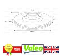 Genuine Valeo Front Brake Disc for Ford TRANSIT 00-06 1456667