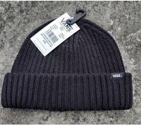 Genuine VANS Black Shallow FISHERMANS Ribbed BEANIE Hat UNISEX vanbox