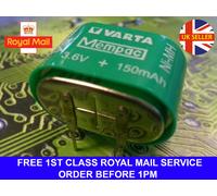 Genuine VARTA 3/V150H/V150H Ni-MH 3.6V 150mAh Rechargeable 3 Pin Mempac Battery