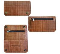 Genuine Vintage Leather Tobacco Pouch Bag for Tobacco with zipper 4x7x1 Inches (Chaq Tan Brown)