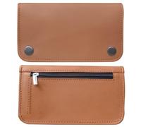Genuine Vintage Leather Tobacco Pouch Bag for Tobacco with zipper 4x7x1 Inches (Vintage Tan Brown)